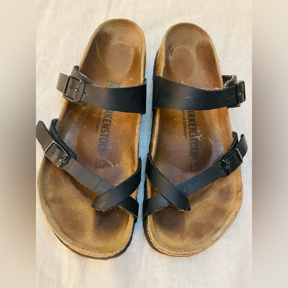 Birkenstock Mayari Birko-Flor Black Size 39 (8-8.5)